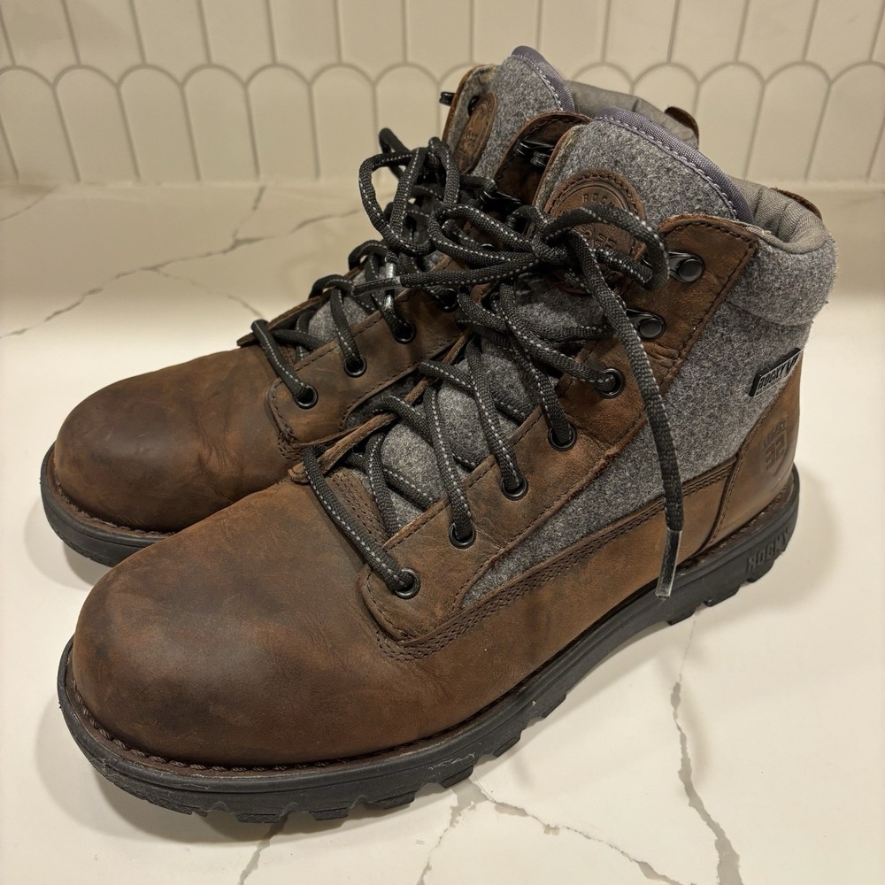 Rocky 6" Legacy 32 Waterproof Hiking Boots Men's 10.5W Brown Leather/Wool Vibram
